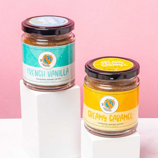 Caramel Vanilla Instant coffee combo | okCaramel Jars Flavoured coffee