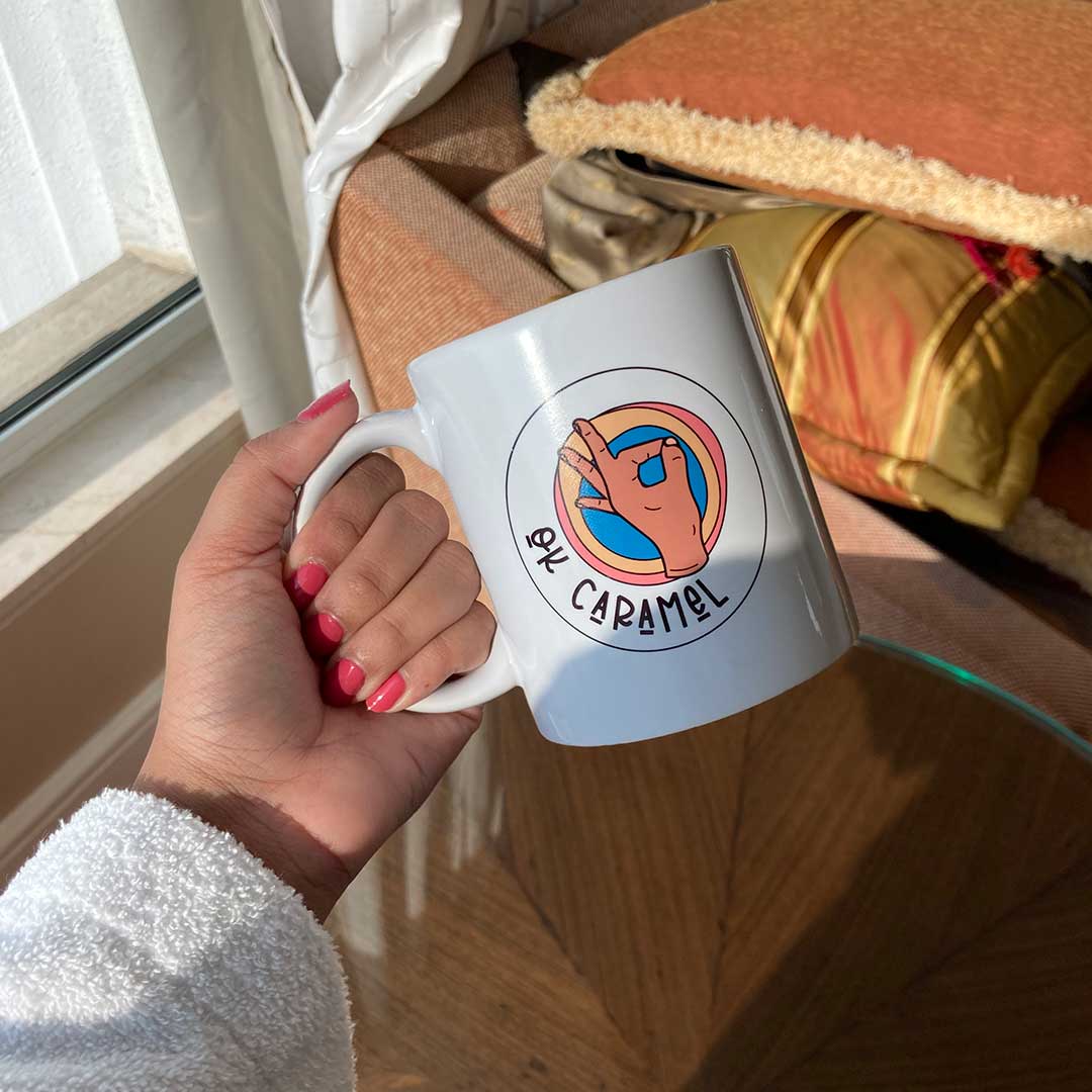 OkCaramel Coffee Mug | Logo Print | Best Coffee Merchandise